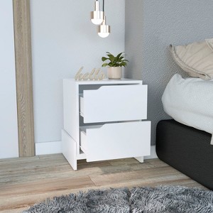 Gulches Luss Nightstand with 2 Drawers - Stylish Bedside Table for Modern Bedrooms - 1 of 4