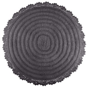 Lavish Home 2-Piece Round Cotton Bath Mat Set - 1 of 4