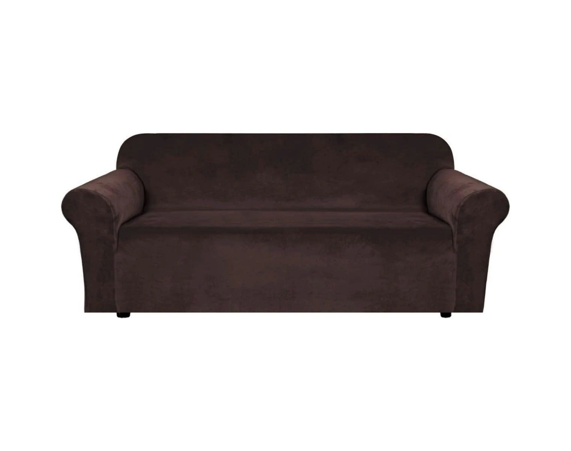 H.Versailtex Stretch Velvet Sofa Covers for Cushion Couch Covers Sofa Slipcovers Furniture Protector BROWN Sofa