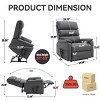Electric Power Lift Recliner Armchair with Heat and Massage, Dual Motor Faux Leather Reclining Chairs with Infinite Position - Cuddlewood - 4 of 4