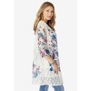 Roaman's Women's Plus Size Printed Lace Cardigan - 4 of 4