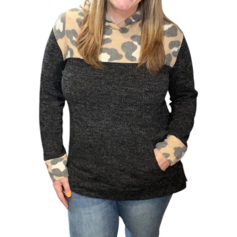 Women's Leopard Hoodie - honeyme - image 1 of 2