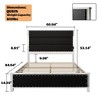 TiramisuBest Queen Size Bed Frame with Upholstered Headboard - Antique White+Gray MDF+Metal Design - 3 of 4