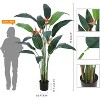 Acekool Artificial Bird of Paradise Plant , Adjustable Faux Leaves, Indoor Outdoor Faux Palm Tree - 3 of 4