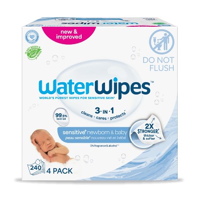 WaterWipes Plastic-Free Original Unscented 99.9% Water Based Baby Wipes - (Select Count)