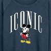 Women's - Disney - Iconic Mickey Lightweight French Terry Wide Neck Long Sleeve Graphic Shirt - 2 of 4