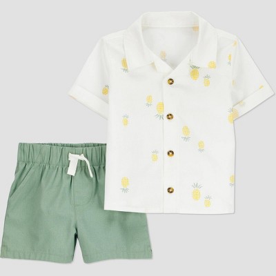 Carter's Just One You®️ Baby Boys' Pineapple Top & Bottom Set - White/Yellow