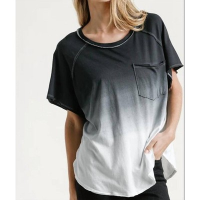 Women's Dip Dye Raw Edged Top - umgee