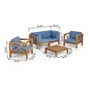Christopher Knight Home Brava Outdoor Acacia Wood 4 Seater Chat Set with Cushions - 3 of 4