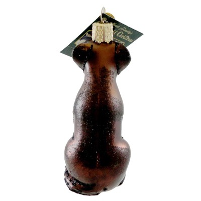 Chocolate Labrador Glass Shatterproof Christmas Tree Topper