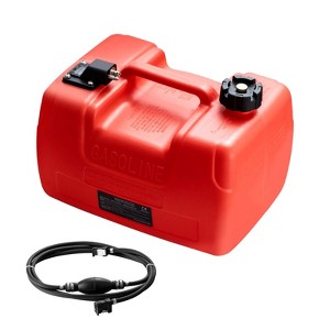 VEVOR Boat Fuel Tank Portable Marine Outboard Gas Tank 3.17 Gallon/12L with Hose, Red - 1 of 4