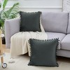 Unique Bargains Farmhouse Bedroom Decorative Velvet Pompoms Fringe Throw Pillow Covers 2 Pcs - 3 of 4