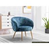 CAVINAS Velvet Accent Chair with Curved Button-Tufted Back and Metal Legs,Cozy Upholstered Living Room Chairs,Reading Chairs for Living Room - 2 of 4