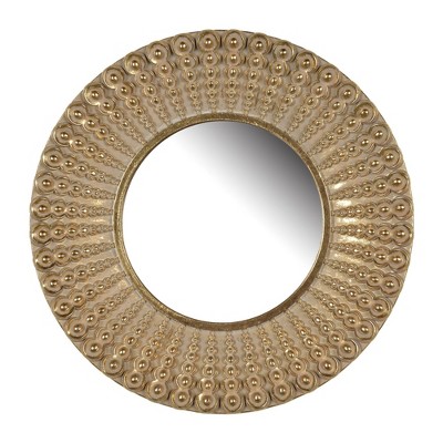 FURNIinspire Decorative Wall Mirrors Beaded Sunburst Mirror for Living Room or Office, Gold, 2"*14"*4.84"