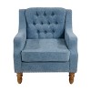TOAOTBNBO Wooden Accent Chair with High Back, Breathable Fabric Armchair with Soft Padded Seat Mid-Century Single Sofa Chair for Office - 2 of 4
