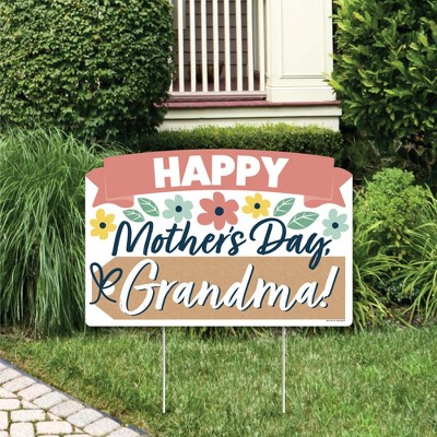 Big Dot of Happiness Grandma, Happy Mother's Day - We Love Grandmother Yard Sign Lawn Decorations - Party Yardy Sign