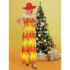 LA LEELA Women's Casual Beach Christmas Tree A line Slit Maxi Dresses Tube Top Evening Long Strapless Santa Dress for Women - 3 of 4