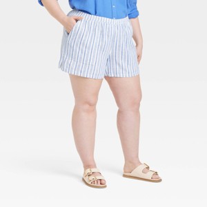 Women's Mid-Rise Linen Pull-On Shorts - Universal Thread™ - 1 of 3