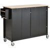 NicBex Mobile Kitchen Island Cart Morden Kitchen Carts on Wheels with Storage, 2 Cabinets, 2 Drawers and Towal Rack for Dining Rooms - 4 of 4