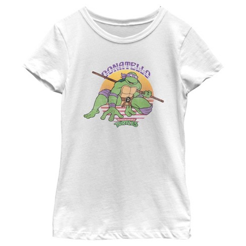 Girl's Teenage Mutant Ninja Turtles Sunset Donatello In Action T-shirt -  White - X Large : Target