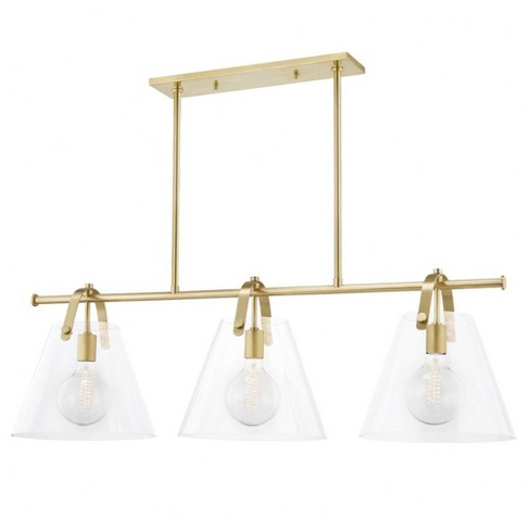 Mitzi Karin 3 - Light Island Pendant Light in  Aged Brass Clear Shade - image 1 of 2