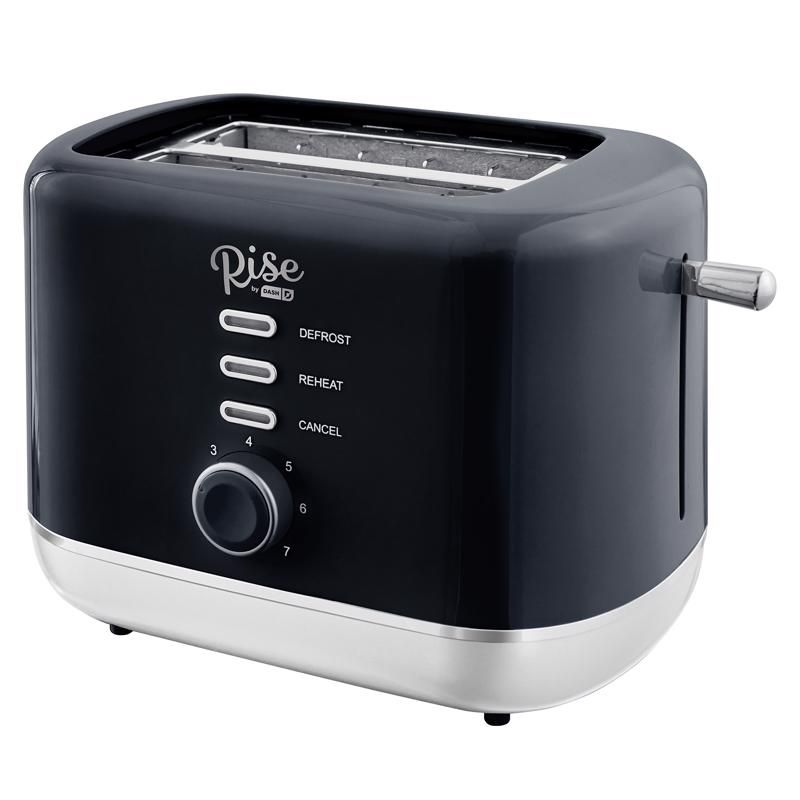 Rise by Dash Plastic Black 2 slot Toaster 7.4 in. H X 7.2 in. W X 11.1 in. D, 1 of 7