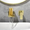 Cobbe Wall-Mounted Faucet Single Handle with Waterfall Spout 2-Hole Installation Bathroom Sink Faucet Brushed Gold - 3 of 4