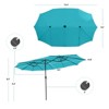 Costway 15FT Twin Patio Double-Sided Umbrella 48 Solar LED Lights Crank Outdoor Wine\Beige\Coffee\Orange\Turquoise - 3 of 4