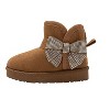 bebe Toddler Girls' Winter Boots - Snow Boots with Microsuede Upper, Rhinestone Bow, Cozy Shoes for Little Kid, Cognac, 8 - 3 of 4