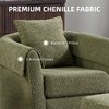 COMHOMA Swivel Accent Chair with Ottoman, Chenille Barrel Armchair Set, Removable Back Pillow & Armrest Covers - 4 of 4