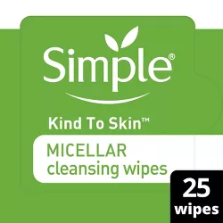 Unscented Simple Kind to Skin Micellar Makeup Remover Wipes - 25ct
