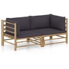 vidaXL Garden Lounge Set Dark Grey Bamboo, Polyester Medium - 2 of 4