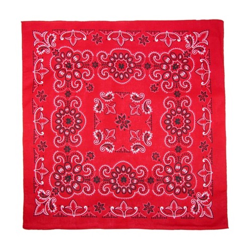 Pack of 5 Solid Neck Scarves 100% Cotton Square Head Scarf (Red)