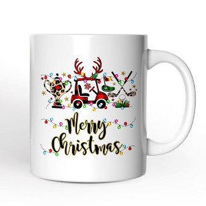 Golf Buffalo Plaid Christmas Mug, Golf Cart, Putter and Trophy Golfing Gift (Non-Custom Only)| OrnamentallyYou - 1 of 4
