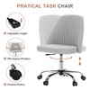 Lyngins Ergonomic Armless Office Chair, Height Adjustable Home Office Desk Chair with Curved Backrest, 360° Swivel Vanity Chair with Wheels - 4 of 4
