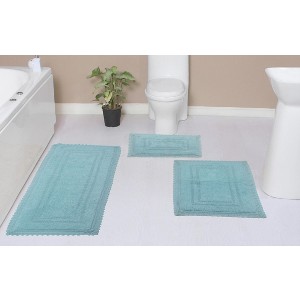 Opulent Collection Cotton Reversible Tufted Set of 3 Bath Rug Set - Home Weavers - 1 of 4