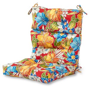 Aloha Red Floral Outdoor High Back Chair Cushion - Kensington Garden