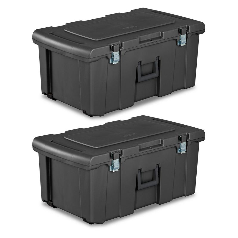 Sterilite 16 Gal Plastic Footlocker Container with Wheels, 1 of 7