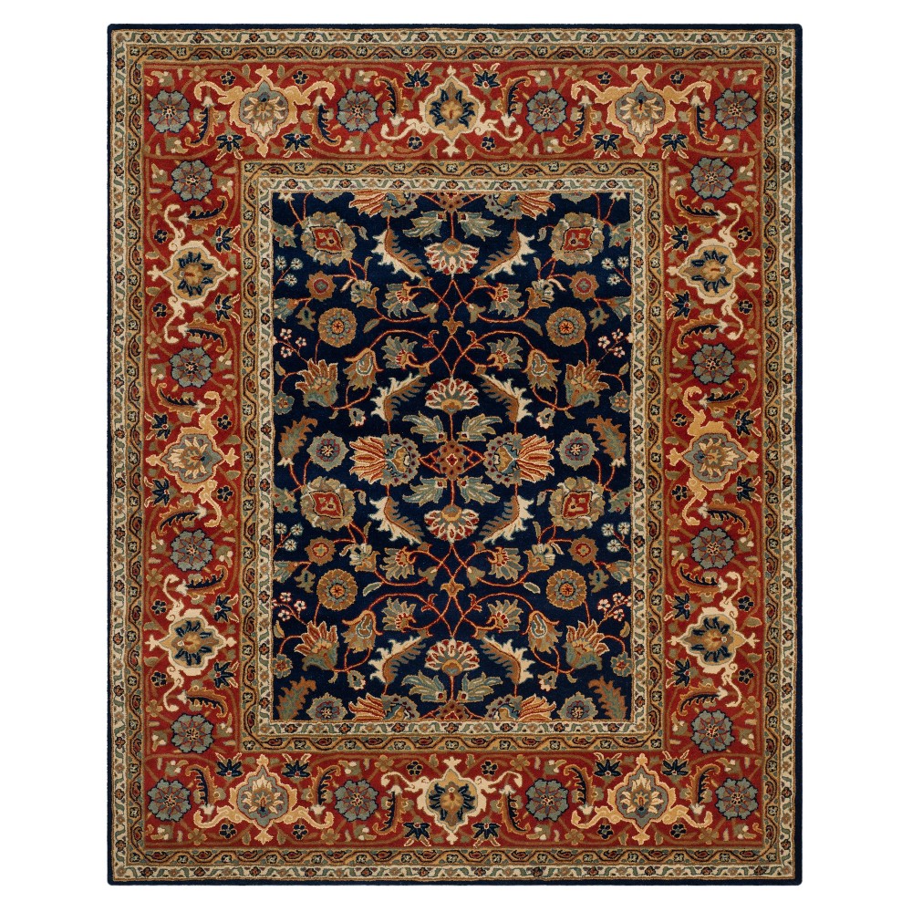 Navy/Rust Floral Tufted Area Rug 8'X10' - Safavieh