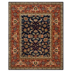 Navy/Rust Floral Tufted Area Rug 8