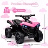 Kids ATV 4 Wheeler, 6V Ride on Toy, Wear-Resistant Wheels, Music & Foot Pedal, Battery Powered Electric Quad Car for Kids Toddlers 3-10 - 3 of 4