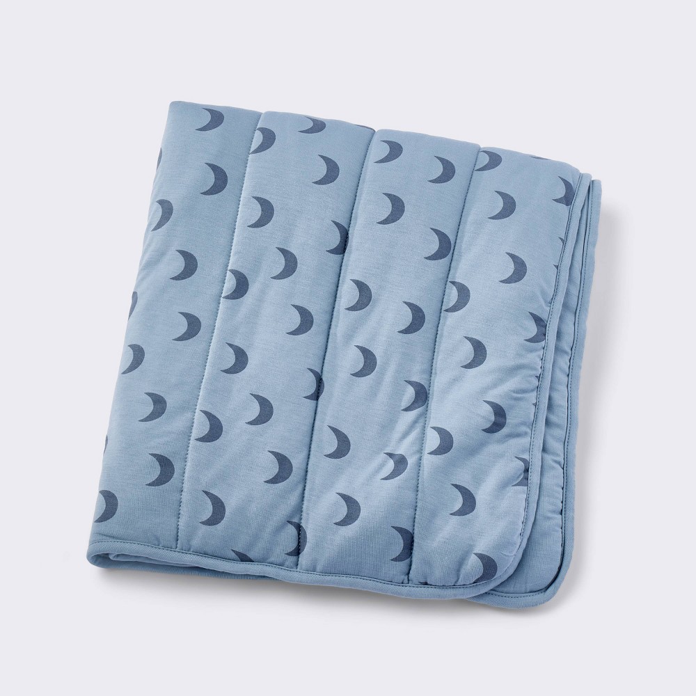 Photos - Children's Bed Linen Rayon from Bamboo Jersey Quilted Blanket - Moons - Blue - Cloud Island™