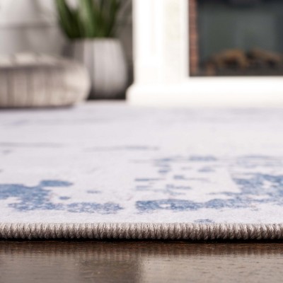 Tacoma 4' x 6' Gray and Navy Synthetic Area Rug