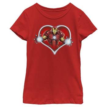 Girl's Marvel Iron Man Repulsors Heart T-Shirt