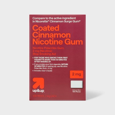 Coated Nicotine 2mg Stop Smoking Aid Gum - Cinnamon - (Compate to Nicorette Cinnamon Surge Gum) - 100ct - up&up™