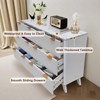 6 Drawer Wood Dresser with Faux Marble Top, 54" Wide Farmhouse Chest, Drip Pattern Design, Storage Organizer for Bedroom, Nursery, Living Room - 4 of 4