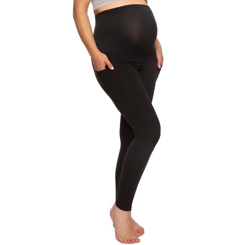 Felina Women's Sueded Pocket Maternity Legging  Athleisure Pants For  Pregnant Women (black, Large) : Target