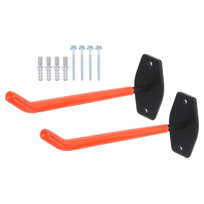 Unique Bargains Heavy Duty Garage Garden Storage Utility J Hooks 10" x 3.5" 2 Pcs