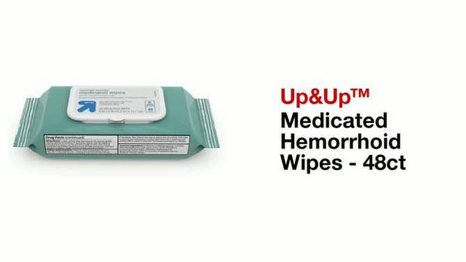 Medicated Hemorrhoid Fragrance free Wipes - 48ct - up &#38; up&#8482;, 2 of 5, play video