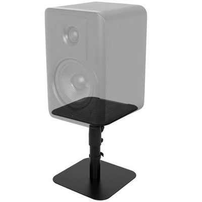 Adjustable Black Metal Desktop Speaker Stands with Cable Management